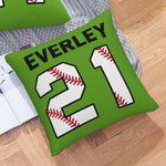 Housse de Coussin Personnalisée avec Numéro et Nom Style Sport de Balle Cadeau Décoratif de Maison Bureau pour Amateur de Sport