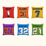 Housse de Coussin Personnalisée avec Numéro et Nom Style Sport de Balle Cadeau Décoratif de Maison Bureau pour Amateur de Sport