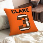 Housse de Coussin Personnalisée avec Numéro et Nom Style Sport de Balle Cadeau Décoratif de Maison Bureau pour Amateur de Sport