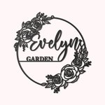 Signe d'art floral personnalisé avec nom pour le jardin extérieur