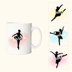 Personalized Dance Ballerina Silhouette Mug Gift for Dancer