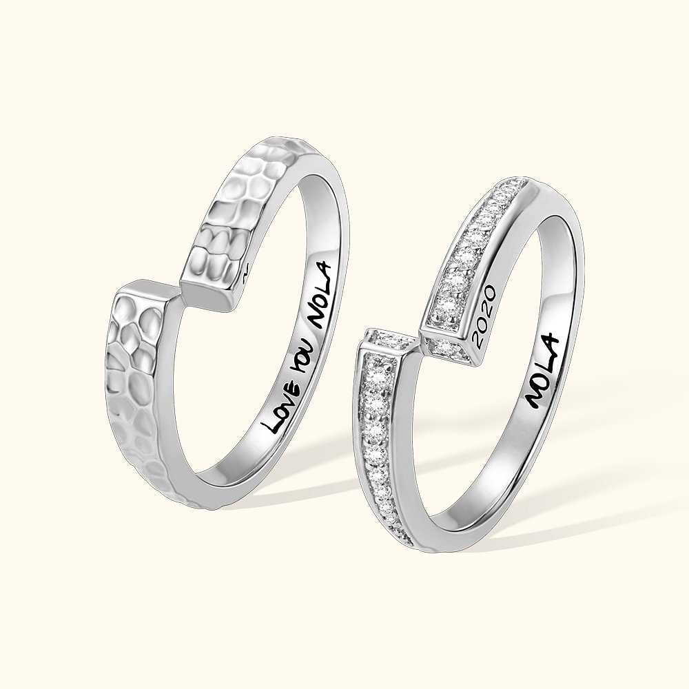 Personalisierte Kombination Unendlichkeit Design Paar Ring