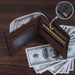 Billetera de piel personalizada para hombre con número y nombre del deporte