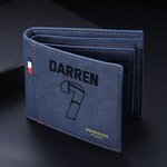Portefeuille en Cuir pour Homme Porte-Monnais Personnalisé avec Numéro de Sport et Nom