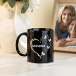 Tasse à café/thé personnalisée avec un cœur en léopard et un papillon
