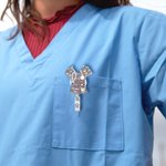Regalo para enfermera o médico de un rollo de credencial acrílico personalizado con nombre y lentejuelas brillantes
