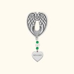 Gepersonaliseerde Guardian Angel Wings Visor Clip met hartvorm naamlabel voor auto zonneklep