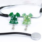 Regalo para enfermera o médico de un rollo de credencial acrílico personalizado con nombre y lentejuelas brillantes