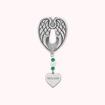 Clip Pare-Soleil Personnalisé avec Nom Gravé Décoration en Forme d'Ailes Ange Gardien Cadeau Anniversaire Fête des Pères pour Propriétaire de Voiture