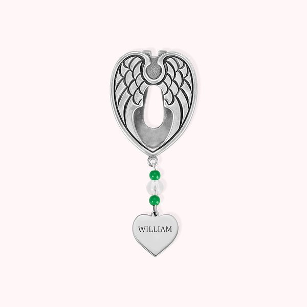 Personalized Guardian Angel Wings Visor Clip with Heart Shape Name Tag For Car Sun Visor