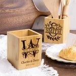Porte-ustensiles de cuisine en bois de bambou personnalisé