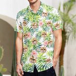 T-shirt d'été hawaïen personnalisé avec une photo d'animal mignonne pour un cadeau d'amoureux des animaux.