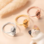 Personalised Engraved Pet Portrait Signet Ring Simple Jewellery with Name Birthday Gift for Pet Lovers