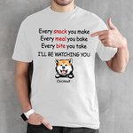 T-shirt en coton personnalisé We'll Be Watching You pour chien avec noms