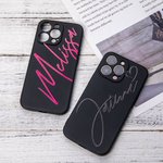 Personalised Name Matte Silicone iPhone Case for Apple Buy One Get One Free