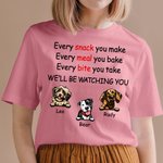 T-shirt en coton personnalisé We'll Be Watching You pour chien avec noms