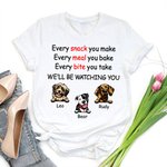 T-shirt en coton personnalisé We'll Be Watching You pour chien avec noms