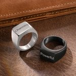 Bague de Promesse en Acier Inoxydable pour Homme Personnalisée avec Texte Gravée Cadeau d'Anniversaire Fête des Pères pour Papa