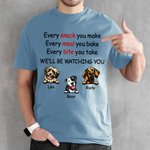 T-shirt en coton personnalisé We'll Be Watching You pour chien avec noms