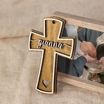 Croix chrétienne en bois personnalisée pour baptême Croix religieuse cadeau