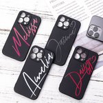 Personalised Name Matte Silicone iPhone Case for Apple Buy One Get One Free