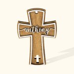 Croix chrétienne en bois personnalisée pour baptême Croix religieuse cadeau