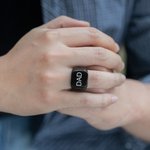 Bague de Promesse en Acier Inoxydable pour Homme Personnalisée avec Texte Gravée Cadeau d'Anniversaire Fête des Pères pour Papa