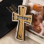 Croix chrétienne en bois personnalisée pour baptême Croix religieuse cadeau