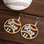 Orecchini pendenti da baseball con nome personalizzato per le donne