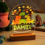 Personalised Dinosaur Fantasy Unicorn Space Colour Night Light with Kid's Name