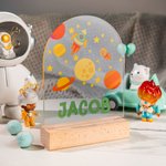 Personalised Dinosaur Fantasy Unicorn Space Colour Night Light with Kid's Name