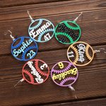 Orecchini pendenti da baseball con nome personalizzato per le donne