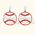 Orecchini pendenti da baseball con nome personalizzato per le donne
