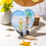 Personalisierte Besties Strand Urlaub Stil Herz Schiefer Plaque Schreibtisch Dekoration