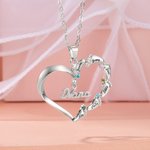 Personalised Engraved Baby Feet Heart Family Necklace with 1-8 Names and Birthstones Mother‘s Day Birthday for Mother Grandma