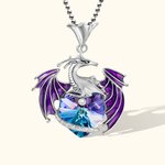 Collar Personalizado Dragón Adornado con Círculo y Corazón de Cristal