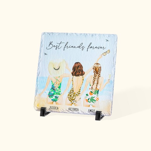 Gepersonaliseerde Best Friends Forever Beach Vierkante Plaquette in vakantiestijl