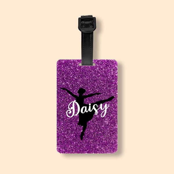 Personalized Ballerina Silhouette Luggage Tag Gift for Dancer
