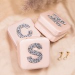 Personalised Jewellery Box with Glitter Letter Christmas Gift Birthday Gift Bridesmaid Gift for Her