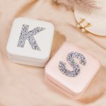 Personalised Jewellery Box with Glitter Letter Christmas Gift Birthday Gift Bridesmaid Gift for Her
