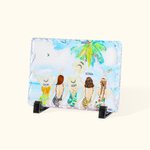 Pesonalized Besties' Back Beach Holiday Style suorakulmio liuskekivi laatta