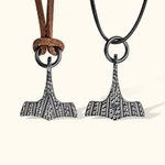 Gepersonaliseerde kleine gesmede zwarte hamer van Thor hanger Gift voor vader vriend