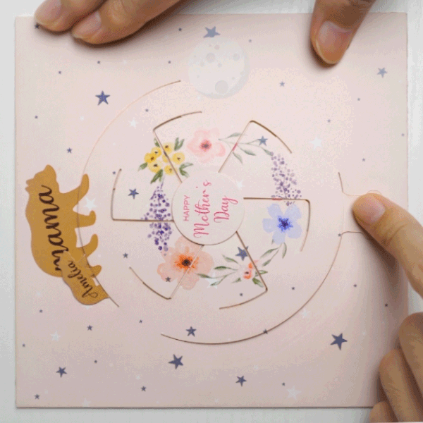 Carte de Vœux Personnalisée avec Nom Carte Variable I Love You To Moon Ande Back Cadeau de Fête des Mères d'Anniversaire pour Maman
