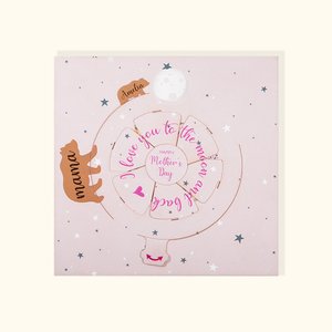 Tarjeta de felicitación personalizada para mamá I love you to the Moon and back
