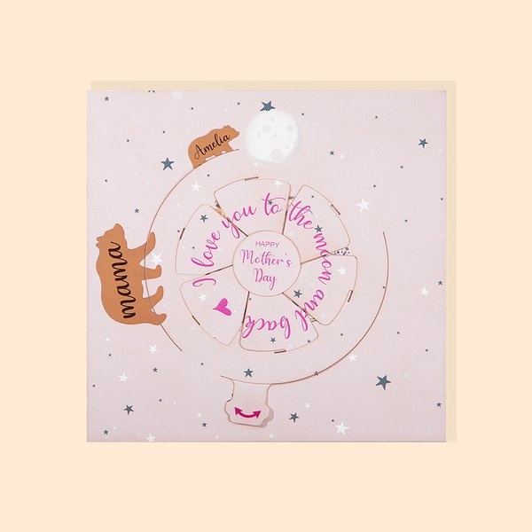 Personalised Greeting Card for Mom I love you to the Moon and back