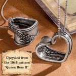 Personalised Floating Heart with Floral Pattern Spoon Vintage Necklace For Women