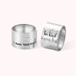 Bague personnalisée faite à la main, ajustable, martelée, polie miroir, pour le pouce.