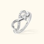 Personlig Änglavinge Infinity Ring med Hjärta Födelsesten och Graverad Text Födelsedag Jubileum Present till henne
