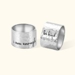 Anillo Pulgar Martillado Ajustable Personalizado Hecho a Mano Anillo Pulido Espejo