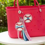 Porte-clés Personnalisé avec Nom et Numéro Breloque Baseball Softball Accessoire pour Maman Sportive Cadeau pour Amoureux du Jeu de Balle